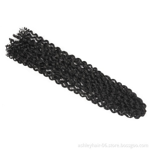 Pre Looped Black Synthetic Crochet Hair Curly Crochet Water Wave Braid